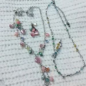 Lot of two necklaces,one has matching earrings